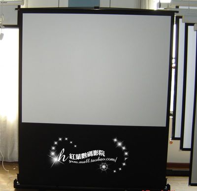 廣州工廠直銷 紅葉投影幕100寸4:3高清幕白塑幕便攜投影幕 地拉幕